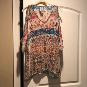 Johnny Was cold shoulder tunic blouse